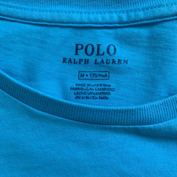 Ralph Lauren Polo T-shirt size Medium Blue Note (Teal) Color - Picture 3 of 5